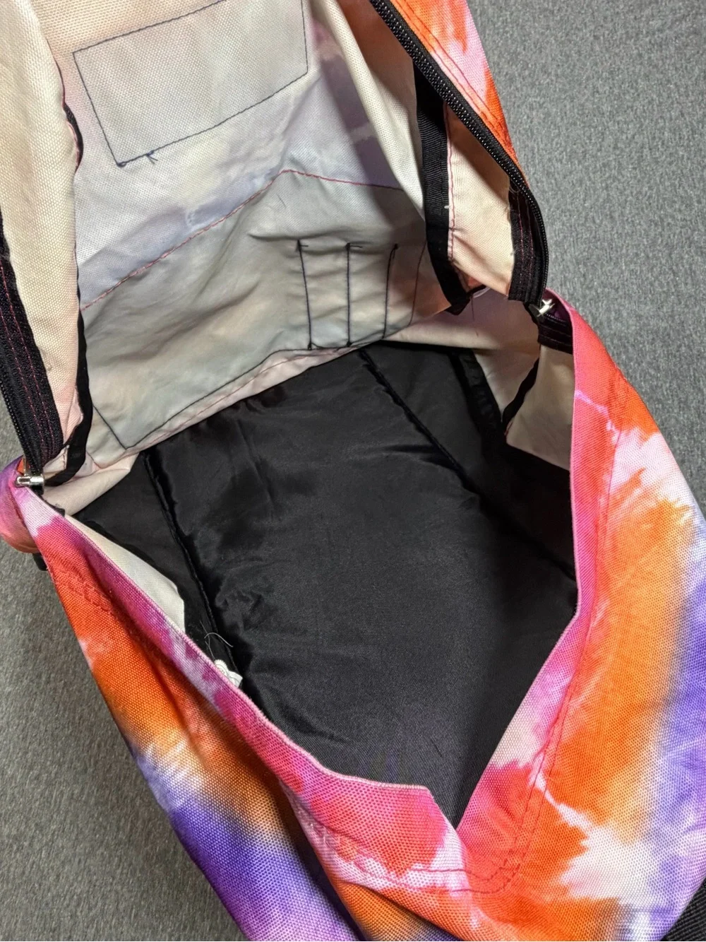 Jansport Tie-Dye Backpack in Orange, Purple & Pink T501